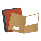 Oxford Earthwise by Oxford Recycled Paper Twin-Pocket Portfolio, 100-Sheet Capacity, 11 x 8.5, Assorted Colors, 25/Box