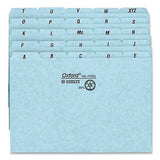 Oxford A-Z Index Card Files, 1/5-Cut Top Tap, 4 x 6, Blue, 25/Set