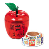 Pacon Stickers in Plastic Apple, Reward, Assorted Colors, 600/Pack
