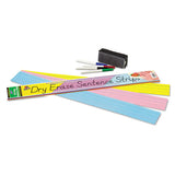Pacon Dry Erase Sentence Strips, 24 x 3, Blue; Pink; Yellow, 30/Pack