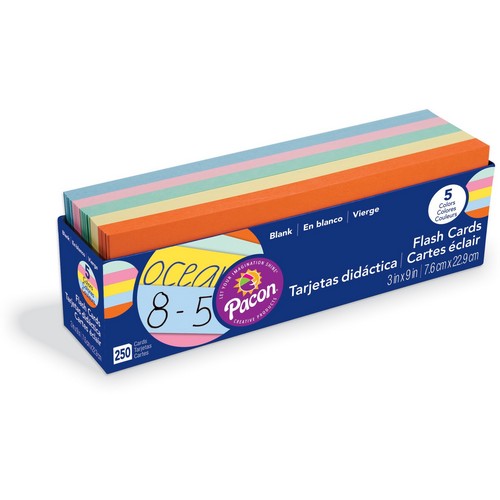 Pacon Assorted Colors Blank Flash Cards - 74150