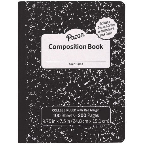 Pacon Marble Hard Cover Wide Rule Composition Book - PMMK37101DE