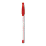 Paper Mate InkJoy 50ST Ballpoint Pen, Stick, Medium 1 mm, Red Ink, Clear Barrel, Dozen