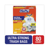 Hefty Ultra Strong Scented Tall White Kitchen Bags, 13 gal, 0.9 mil, 23.75" x 24.88", White, 80/Box