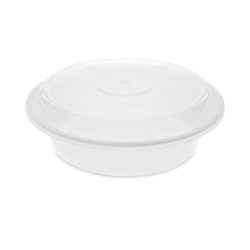 Pactiv Evergreen Newspring VERSAtainer Microwavable Containers,  24 oz, 7 x 7 x 2.38, White/Clear, 150/Carton
