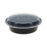 Pactiv Evergreen Newspring VERSAtainer Microwavable Containers, 24 oz, 7" Diameter, Black/Clear, 150/Carton