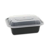 Pactiv Evergreen Newspring VERSAtainer Microwavable Containers, 12 oz, 4.5 x 5.5 x 1.75, Black/Clear, 150/Carton