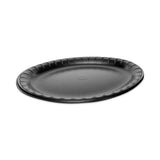 Pactiv Evergreen Placesetter Deluxe Laminated Foam Dinnerware, Oval Platter, 11.5 x 8.5, Black, 500/Carton