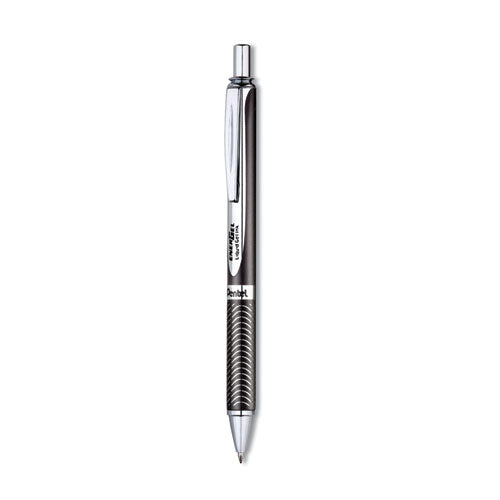 Pentel EnerGel Alloy RT Gel Pen, Retractable, Medium 0.7 mm, Black Ink, Black Barrel