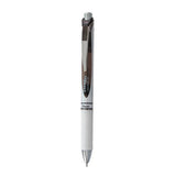 Pentel EnerGel RTX Gel Pen, Retractable, Fine 0.5 mm Needle Tip, Black Ink, White/Black Barrel