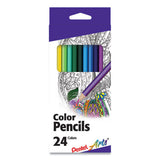 Pentel Arts Color Pencils, 1.98 mm, H (#3), Assorted Lead/Barrel Colors, 24/Pack