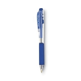 Pentel WOW! Gel Pen, Retractable, Medium 0.7 mm, Blue Ink, Clear/Blue Barrel, Dozen