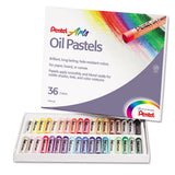 Pentel Oil Pastel Set With Carrying Case, 36 Assorted Colors, 0.38 dia x 2.38", 36/Pack