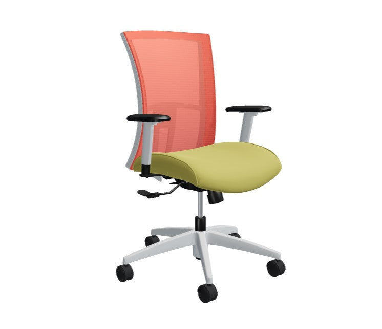 Global Vion – Sleek Paprika Mesh High Back Tilter Task Chair in Vinyl for the Modern Office, Home and Business.