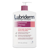 Lubriderm Advanced Therapy Moisturizing Hand/Body Lotion, 16 oz Pump Bottle, 12/Carton