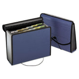Pendaflex Spiral Poly Expanding File, 4" Expansion, 13 Sections, Cord/Hook Closure, 1/6-Cut Tabs, Letter Size, Navy Blue