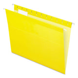 Pendaflex Colored Reinforced Hanging Folders, Letter Size, 1/5-Cut Tab, Yellow, 25/Box