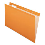 Pendaflex Colored Reinforced Hanging Folders, Legal Size, 1/5-Cut Tab, Orange, 25/Box