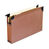 Pendaflex Premium Expanding Hanging File Pockets with Swing Hooks and Dividers, Legal Size, 1/5-Cut Tab, Brown, 5/Box