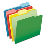 Pendaflex CutLess WaterShed File Folders, 1/3-Cut Tabs: Assorted, Letter Size, Assorted Colors, 100/Box