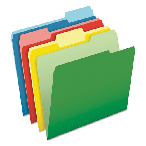 Pendaflex CutLess File Folders, 1/3-Cut Tabs: Assorted, Letter Size, Assorted Colors, 100/Box