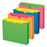 Pendaflex Twisted Glow Paper File Jacket, 2" Expansion, Straight Top Tab, Letter Size, Assorted Colors, 10/Pack