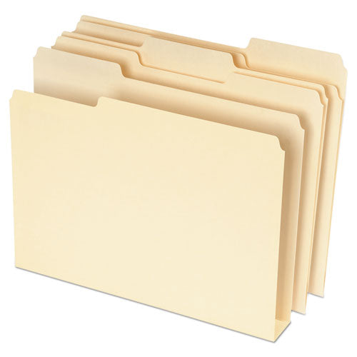 Pendaflex Double Stuff File Folders, 1/3-Cut Tabs: Assorted, Letter Size, Manila, 50/Pack