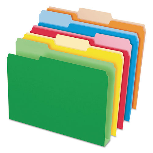 Pendaflex Double Stuff File Folders, 1/3-Cut Tabs: Assorted, Letter Size, Assorted Colors, 50/Pack