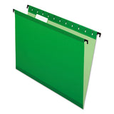 Pendaflex SureHook Hanging Folders, Letter Size, 1/5-Cut Tab, Bright Green, 20/Box