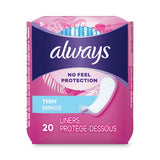 Always Thin Daily Panty Liners, Regular, 20/Pack, 24 Packs/Carton