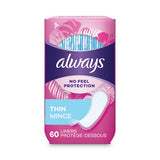 Always Thin Daily Panty Liners, Regular, 60/Pack