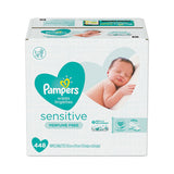 Pampers Sensitive Baby Wipes, Cotton, 6.8 x 7, Unscented, White,  64/Pouch, 7 Pouches/Carton