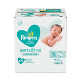 Pampers Sensitive Baby Wipes, Cotton, 6.8 x 7, Unscented, White, 72/Pack, 8 Packs/Carton