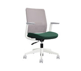 Global Factor – Smart and Chic Pewter Mesh Synchro-Tilter Mid-Back Chair in Vinyl, Perfect for your State-of-the-Art Office, Home and Business.
