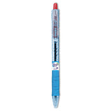 Pilot B2P Bottle-2-Pen Recycled Ballpoint Pen, Retractable, Medium 1 mm, Red Ink, Translucent Blue Barrel, Dozen