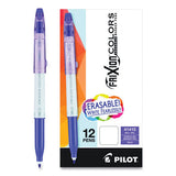 Pilot FriXion Colors Erasable Porous Point Pen, Stick, Bold 2.5 mm, Purple Ink, White Barrel, Dozen
