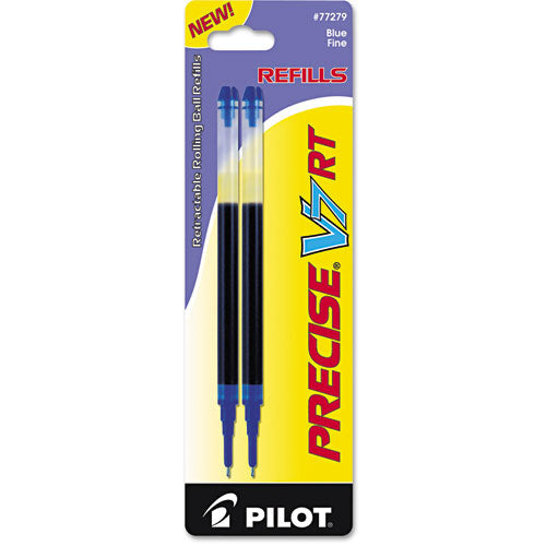 Pilot Refill for Pilot Precise V7 RT Rolling Ball, Fine Conical Tip, Blue Ink, 2/Pack