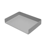 Poppin Landscape Stackable Letter Trays, 1 Section, Letter Size Files, 12.5" x 9.75" x 2", Gray