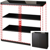 Paperflow easyOffice 41" Black Storage Cabinet Top, Back, Base and Shelves - 366014192344