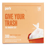 Perk Twist-Tie Light-Duty Can Liners, 10 gal, 0.36 mil, 24" x 24", Clear, 300/Box