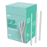 Perk Wrapped White Paper Straws, 9", White, 400/Pack