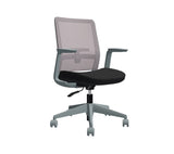 Global Factor – Smart and Chic Pewter Mesh Synchro-Tilter Mid-Back Chair in Plush Fabric, Perfect for your State-of-the-Art Office, Home and Business.