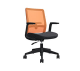 Global Factor – Smart and Chic Pumpkin Mesh Synchro-Tilter Mid-Back Chair in Vinyl, Perfect for your State-of-the-Art Office, Home and Business.