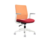 Global Factor – Smart and Chic Pumpkin Mesh Synchro-Tilter Mid-Back Chair in Vinyl, Perfect for your State-of-the-Art Office, Home and Business.