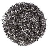 Kurly Kate Stainless Steel Scrubbers, Large, 4 x 4, Steel Gray, 12 Scrubbers/Pack, 6 Packs/Carton