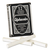 Quartet Alphacolor White Chalk, Low-Dust, 2.75" x 0.38" Diameter, 12 Sticks/Pack