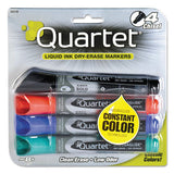 Quartet EnduraGlide Dry Erase Marker, Broad Chisel Tip, Assorted Colors, 4/Set