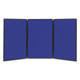 Quartet Show-It! Display System, 72 x 36, Blue/Gray Surface, Black Frame