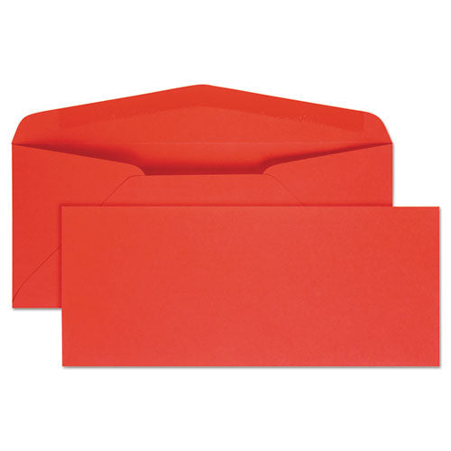 Quality Park Colored Envelope, #10, Commercial Flap, Gummed Closure, 4.13 x 9.5, Red, 25/Pack