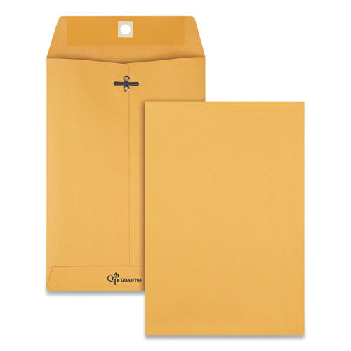 Quality Park Clasp Envelope, #1 3/4, Square Flap, Clasp/Gummed Closure, 6.5 x 9.5, Brown Kraft, 100/Box
